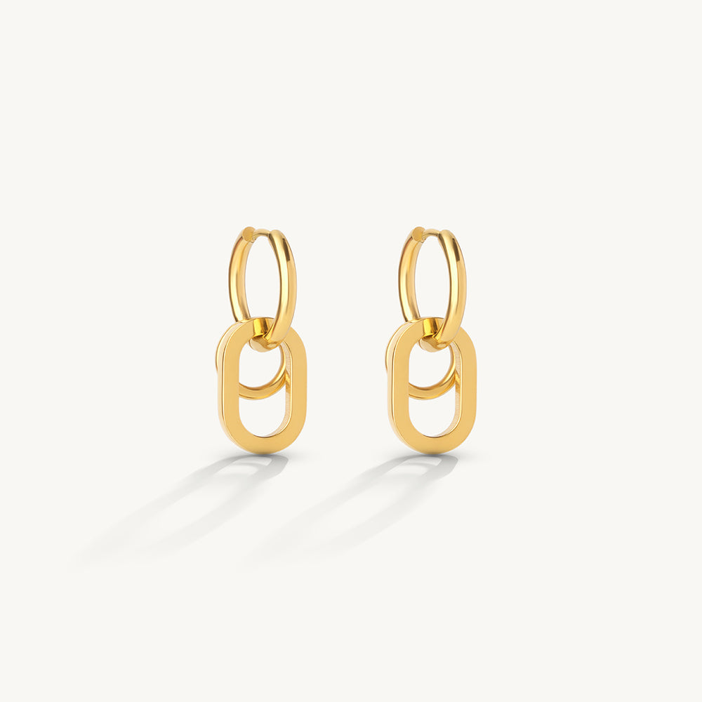Modern Interlocking Link Earrings