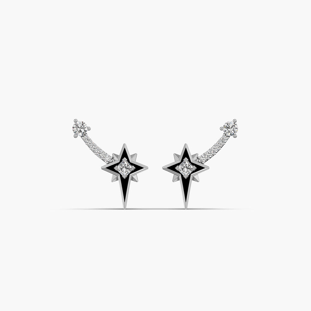 Celestial Star Spark 925 Silver Ear Climbers