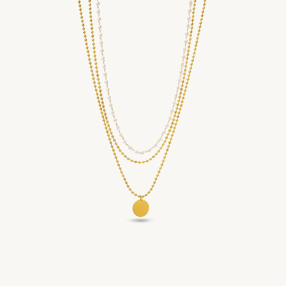 Layered Coin Pendant Necklace