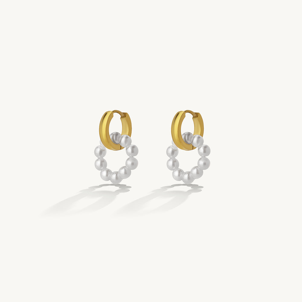 Mini Pearl Hoop Earrings