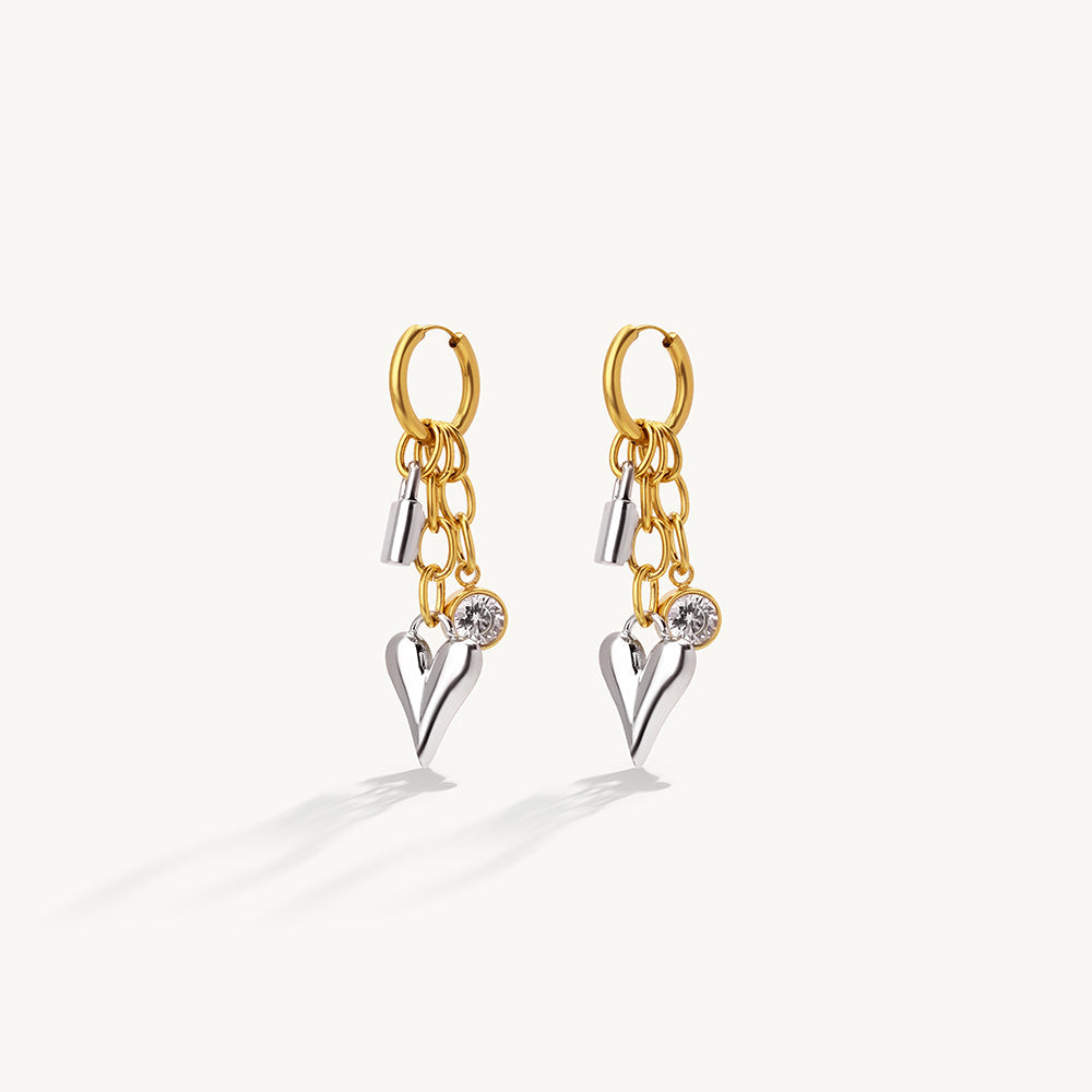Romantic Heart Charm Earrings