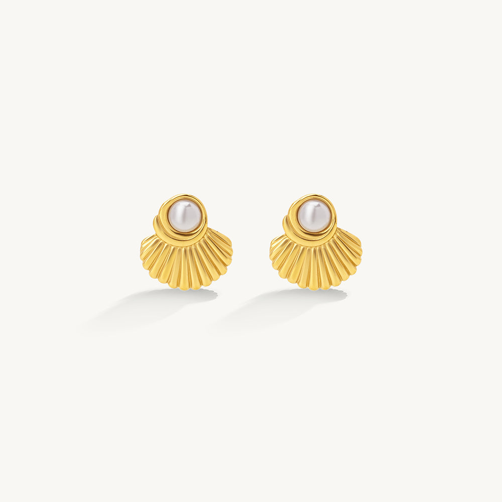 Pearl Shell Stud Earrings