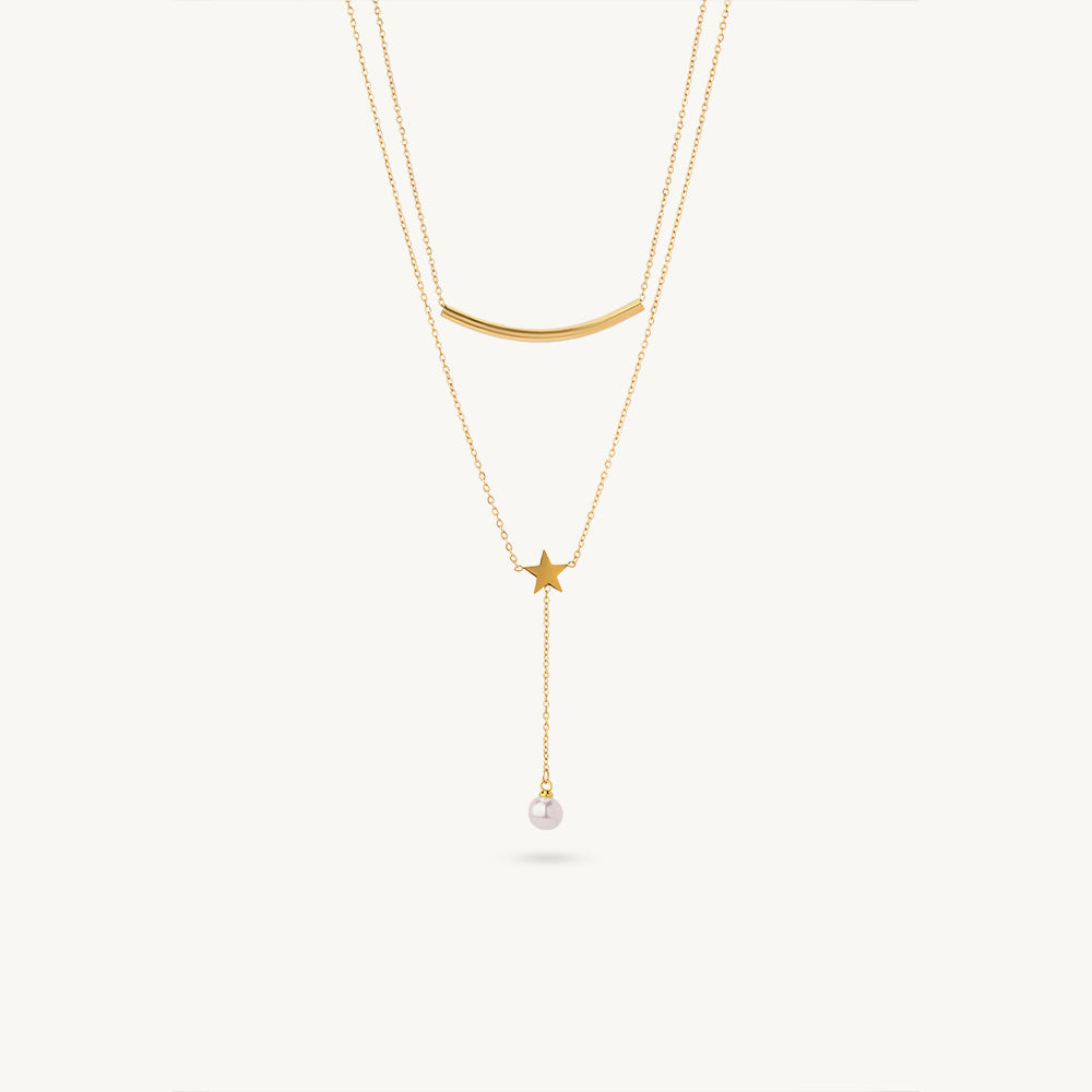 Starfall Pearl Layered Necklace