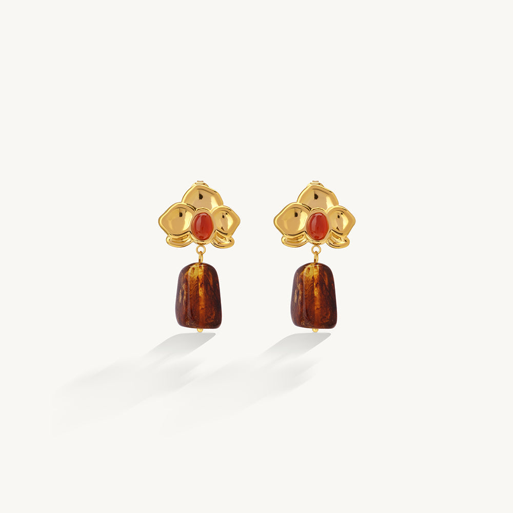 Chunky Petal Crystal Drop Earrings