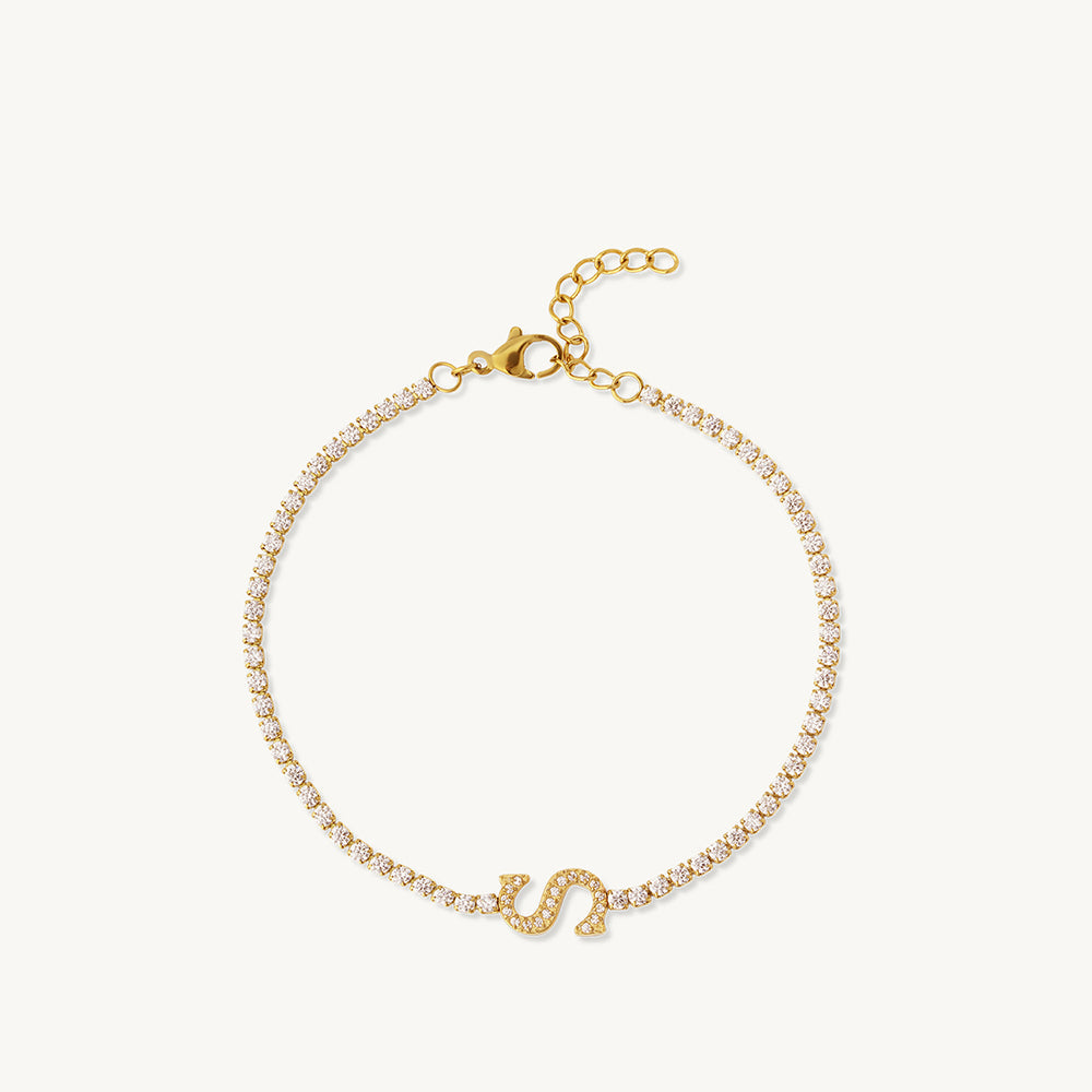 Crystal Initial S Charm Bracelet