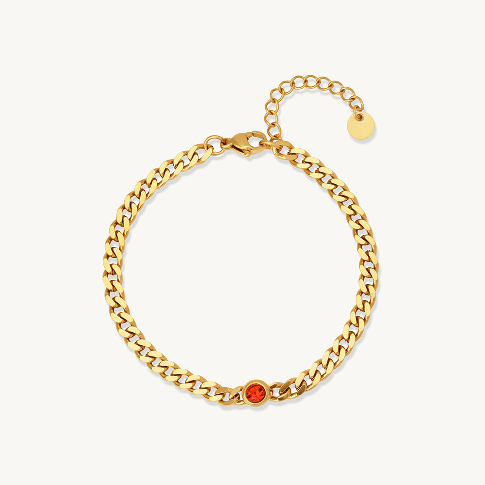 Chic Red Stone Chain Bracelet