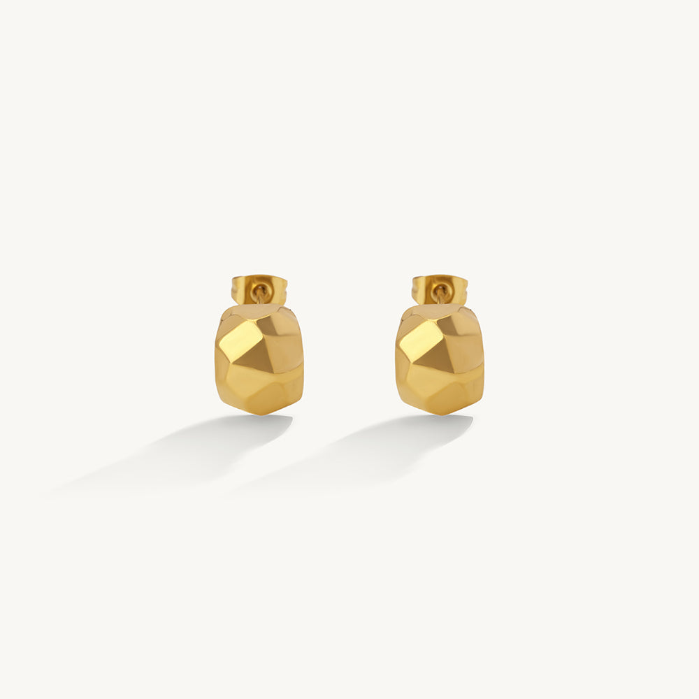 Molten Gold Stud Earrings