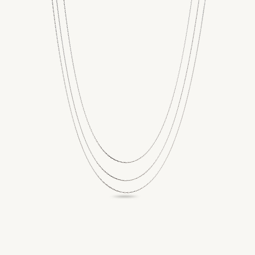 Layered Silver Chain Necklace