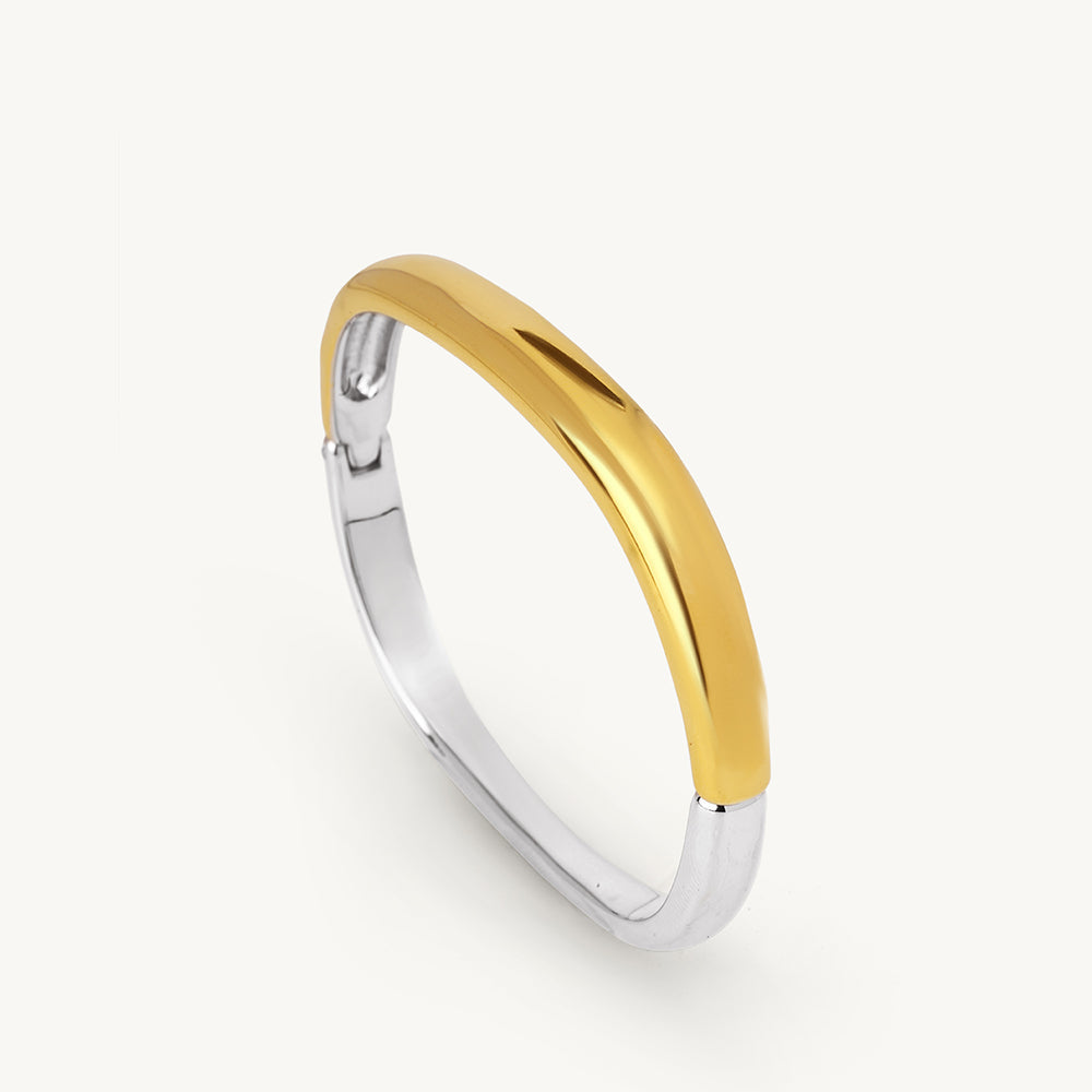 Dual Tone Oval Bangle