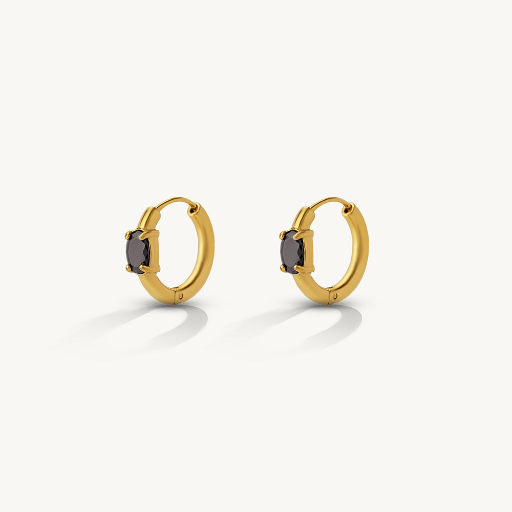 Radiant Noir Hoop Earrings