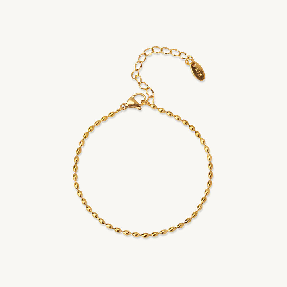 Minimal Beaded Chain Bracelet