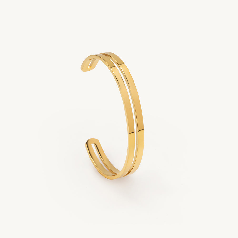 Dual Line Sleek Cuff Bracelet