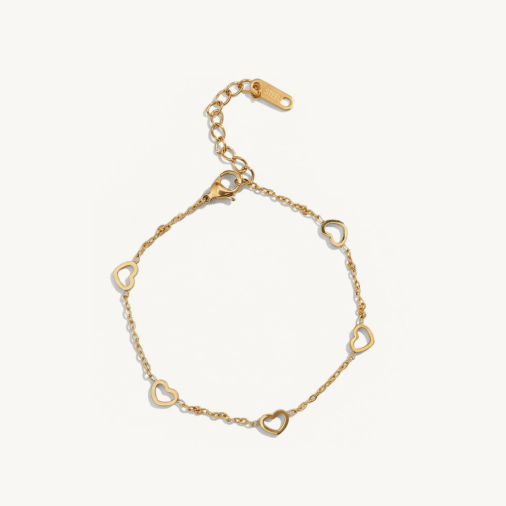 Minimal Halo Heart Link Bracelet