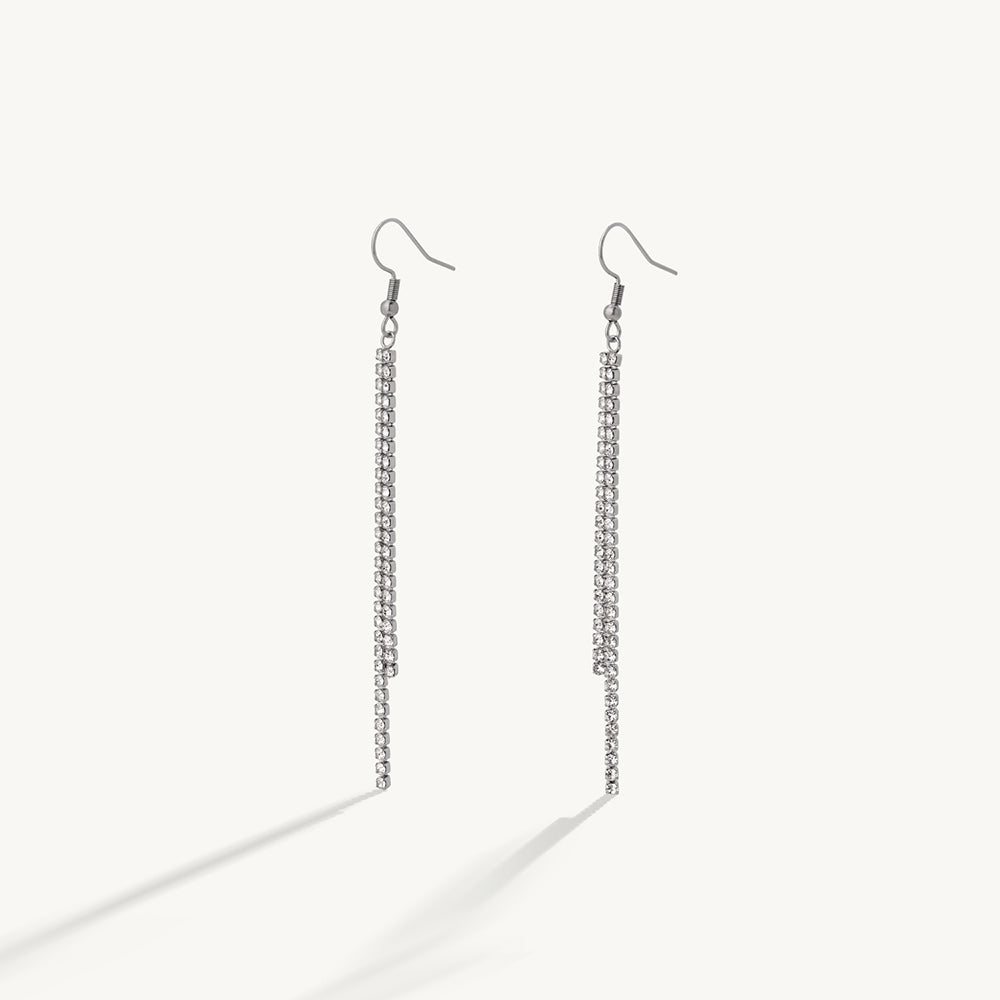 Long Layered Chain Dangle Earrings
