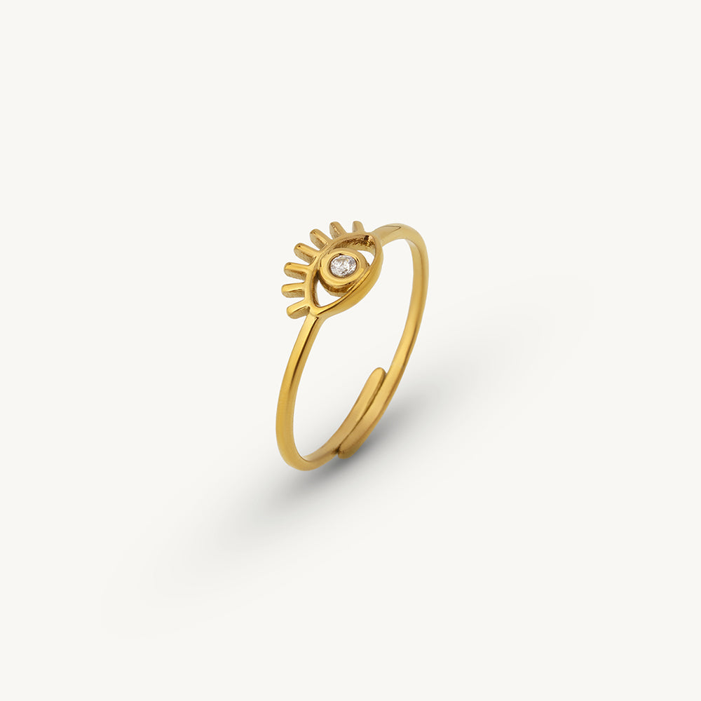 Shiny Evil Eye Motif Ring