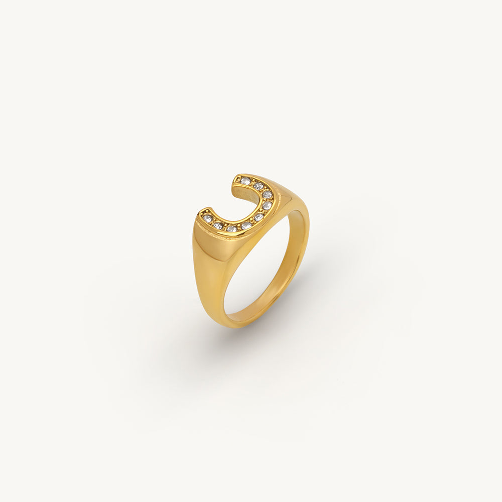 Bold Crescent Curve Ring