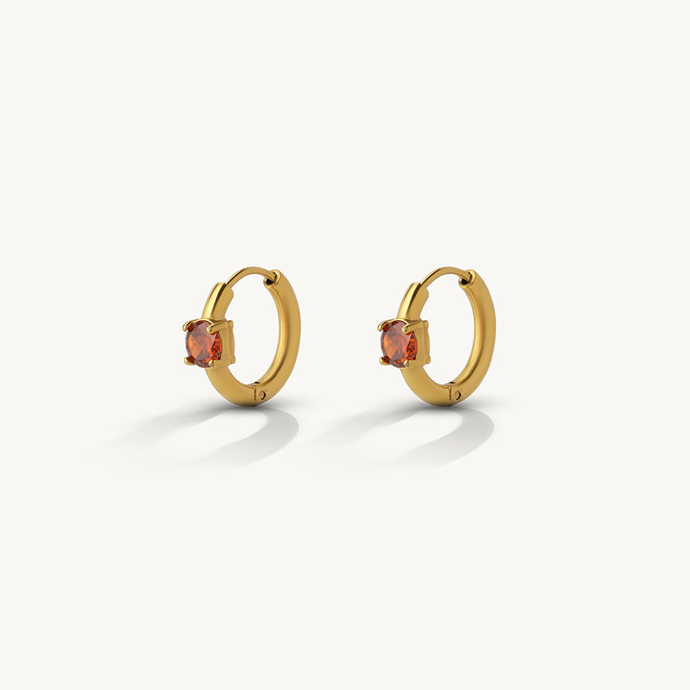 Crimson Glow Hoop Earrings