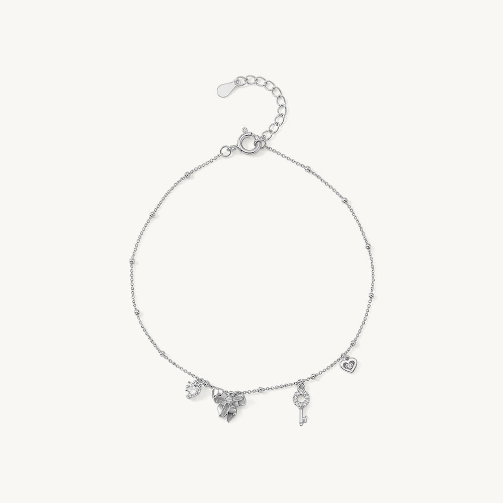 Playful Charm 925 Sterling Silver Anklet