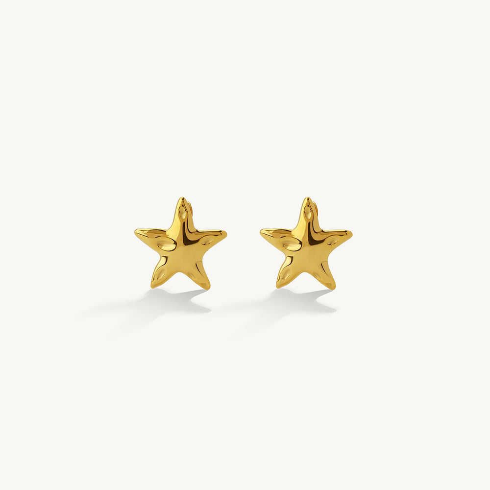 Textured Star Stud Earrings
