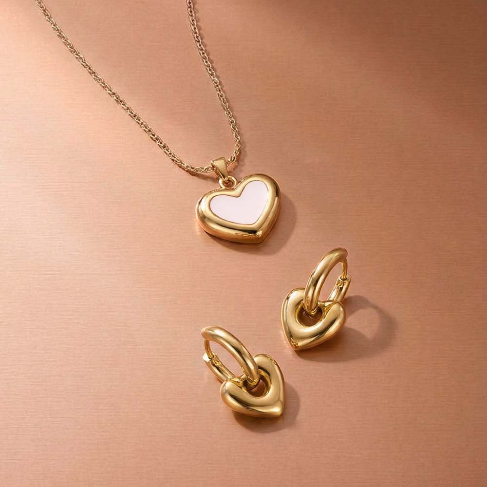 Linked Love Heart Jewellery Set