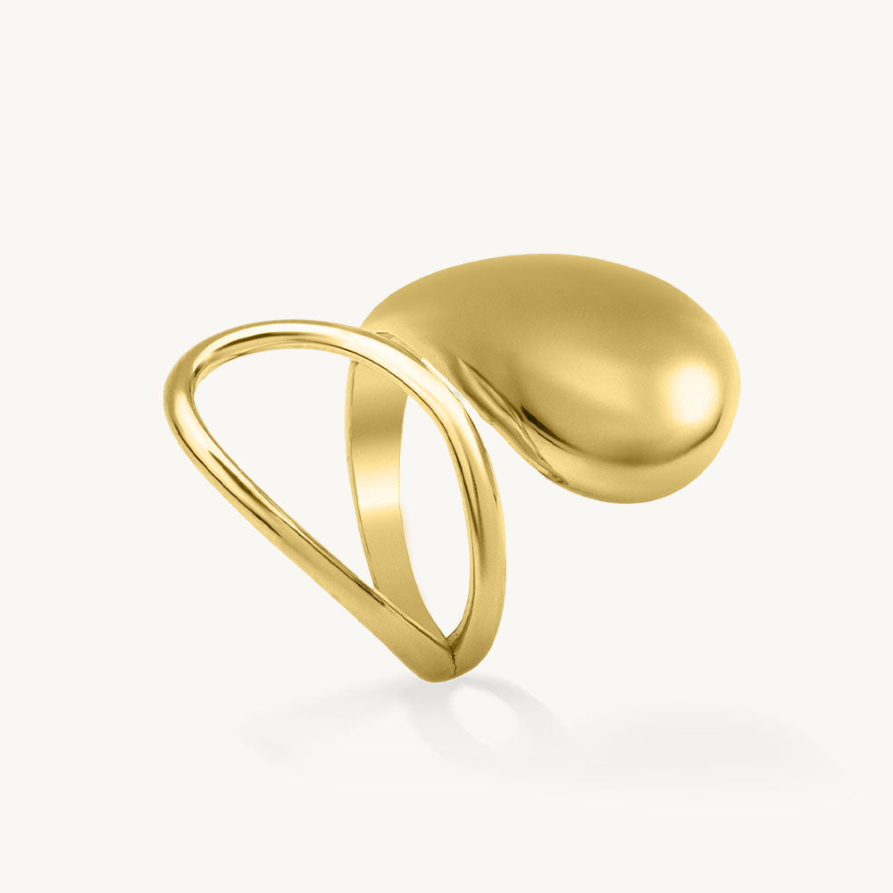 Fluid Form Drop Curve Ring