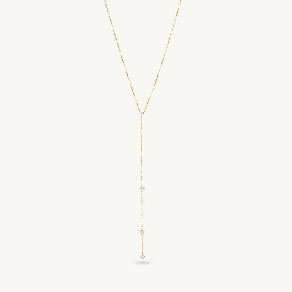 Crystal Y Drop Lariat Necklace