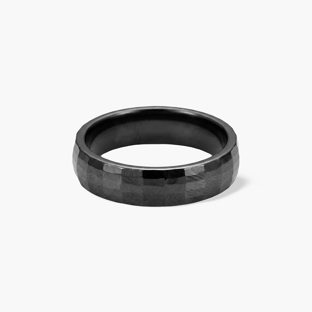 Facet Noir Angular Band Ring