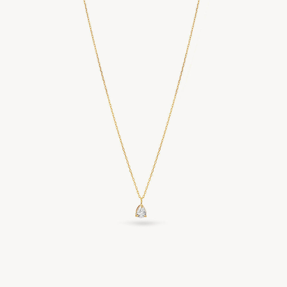 Elegant Teardrop Solitaire Necklace