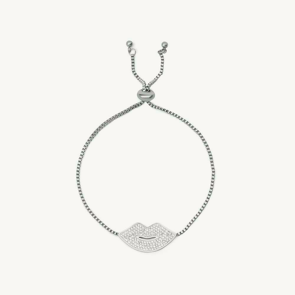 Crystaline Lip Motif Bolo Bracelet
