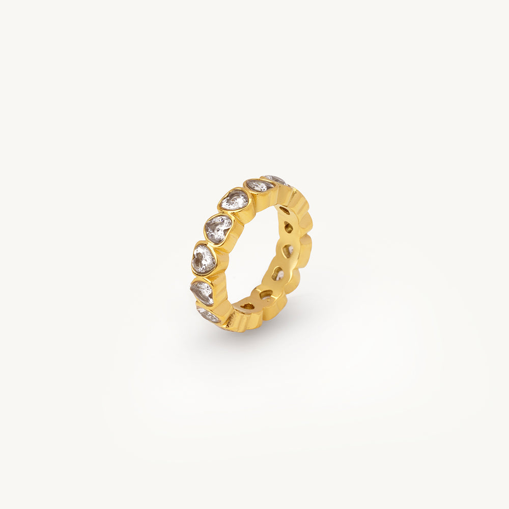 Heart Cluster Band Ring