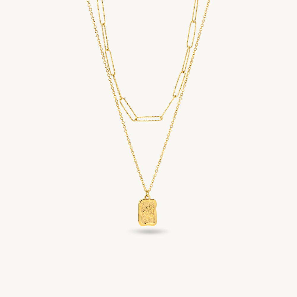 Pendant Link Chain Layered Necklace