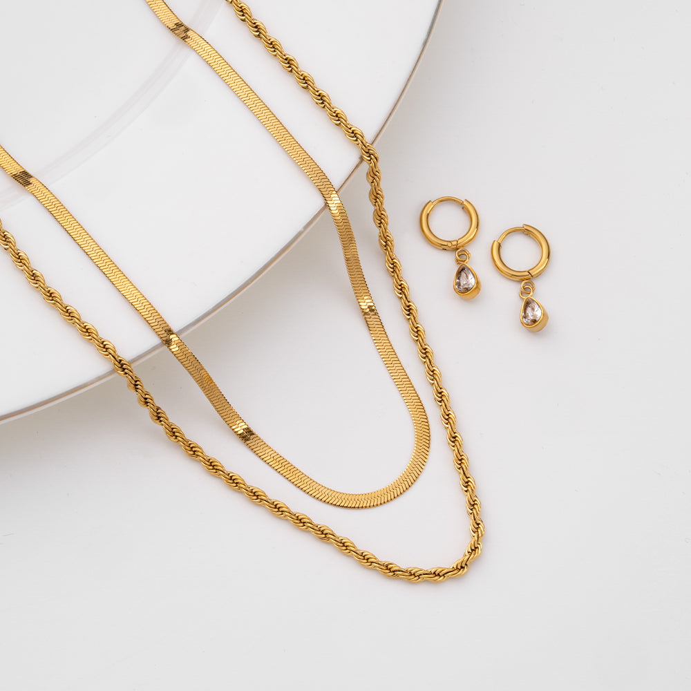 Twist Chain Spark Elegance Jewellery Set