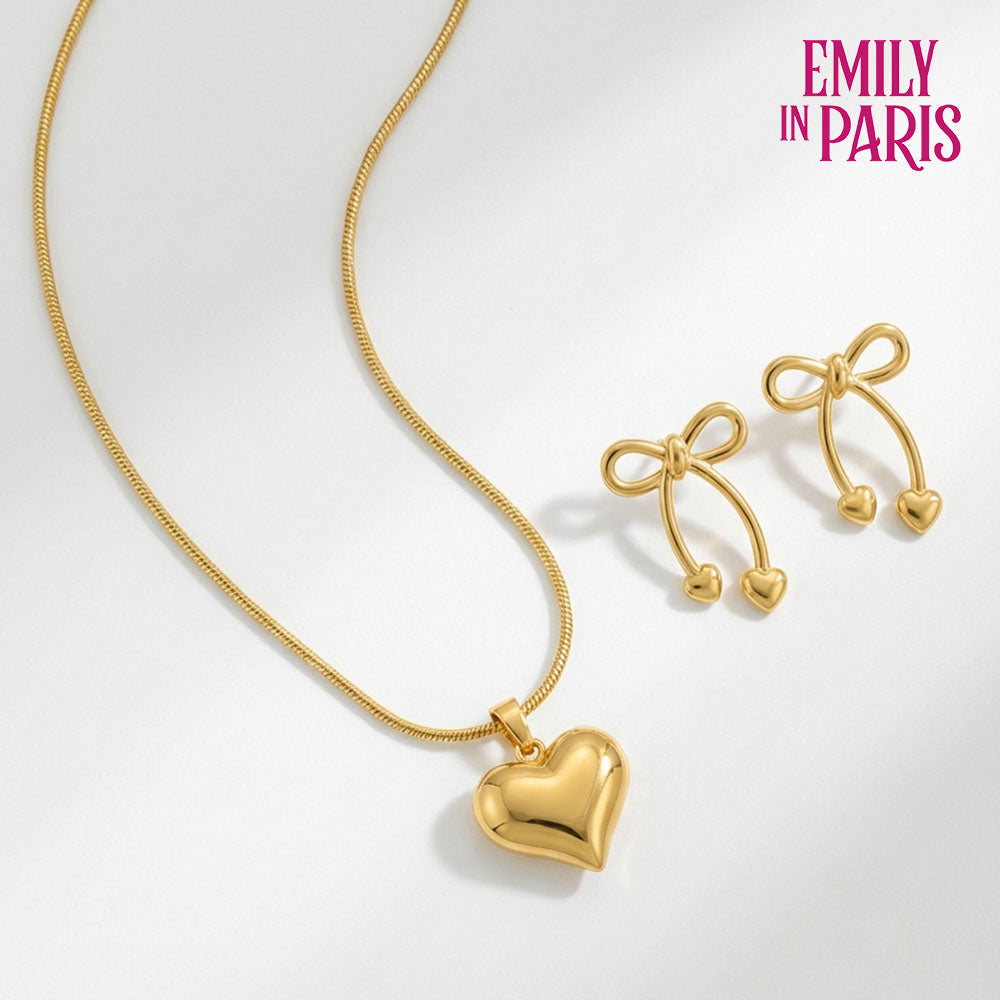 Cute Heart & Bow Jewellery Set