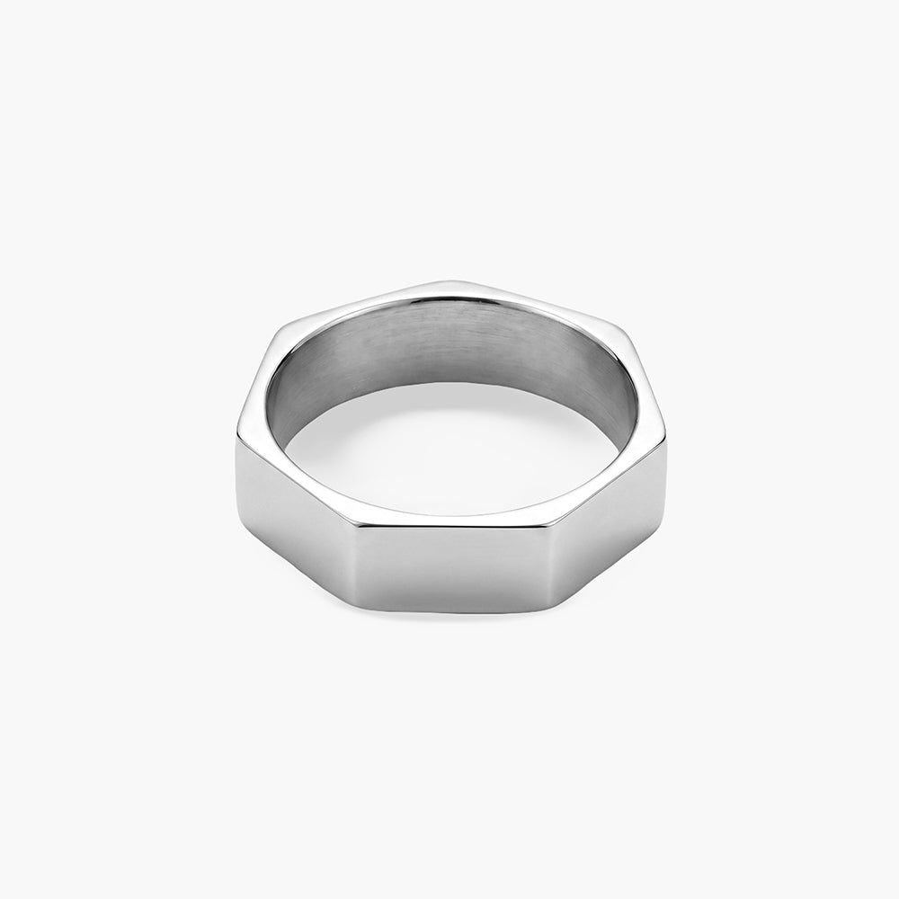 Silver Heptagon Ring