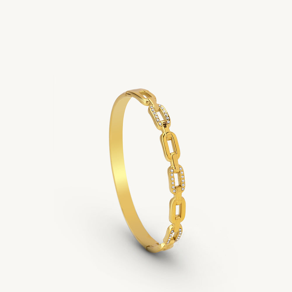 Paperclip Crystal Bangle