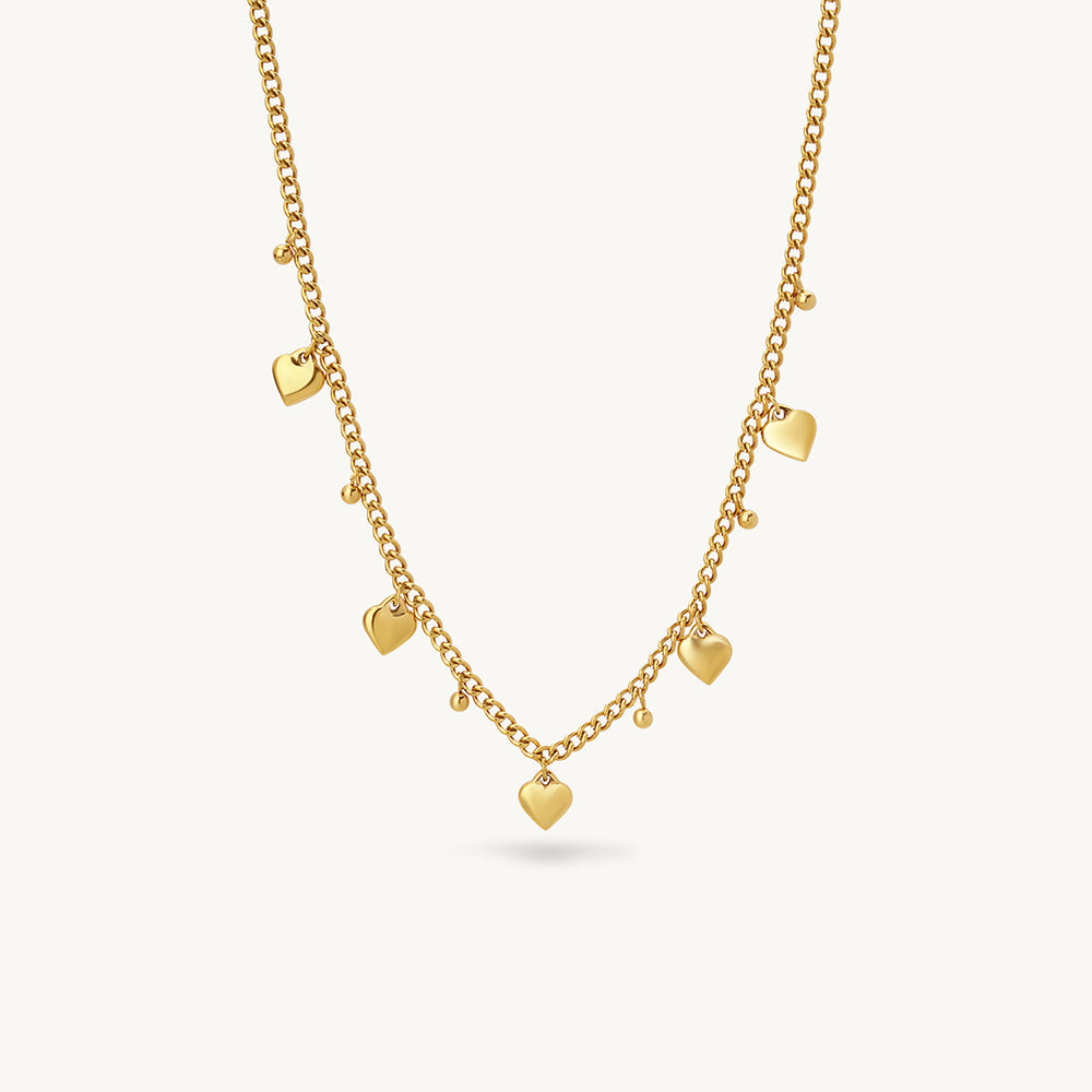 Heart Bead Charm Necklace