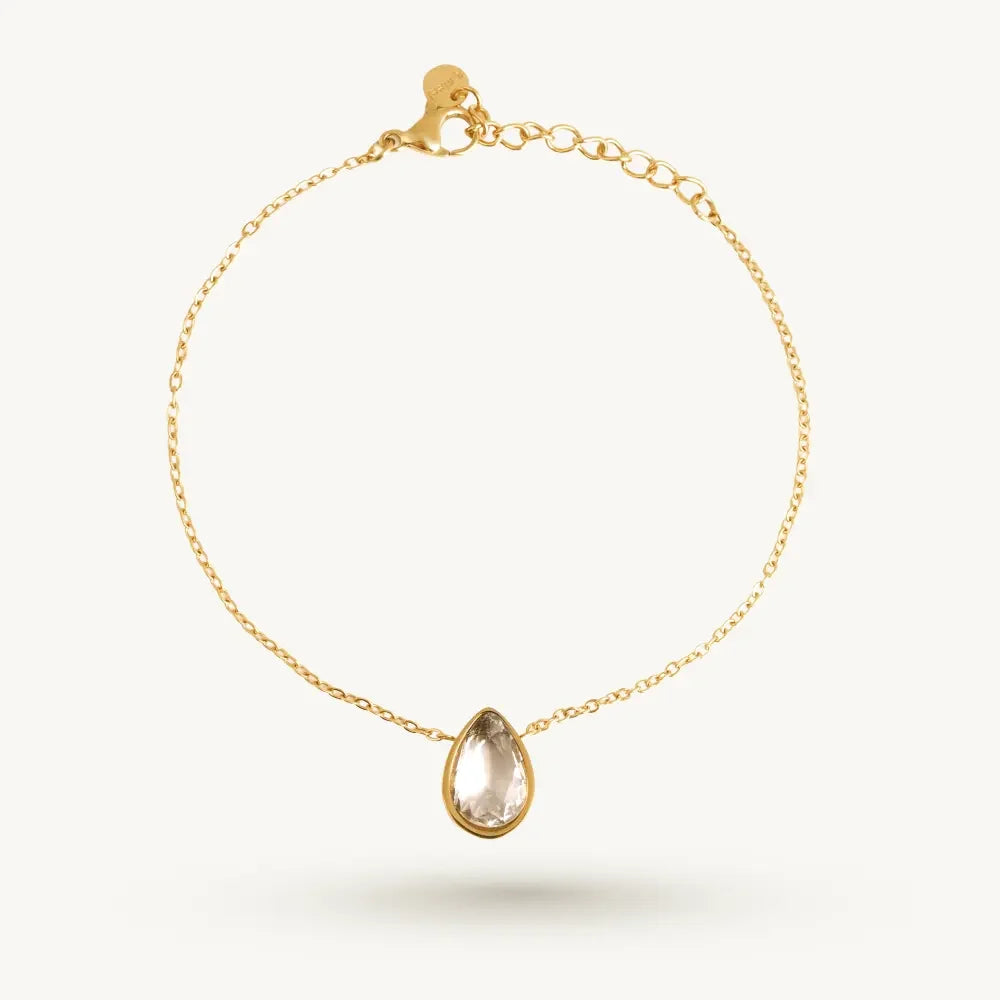 Shining Pear Motif Chain Bracelet