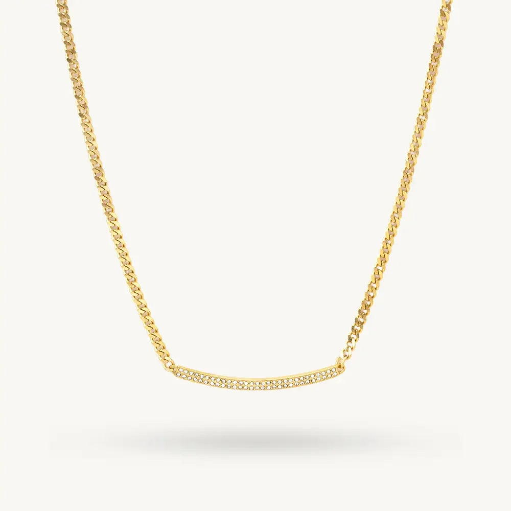 Sleek Soft Curve Bar Necklace