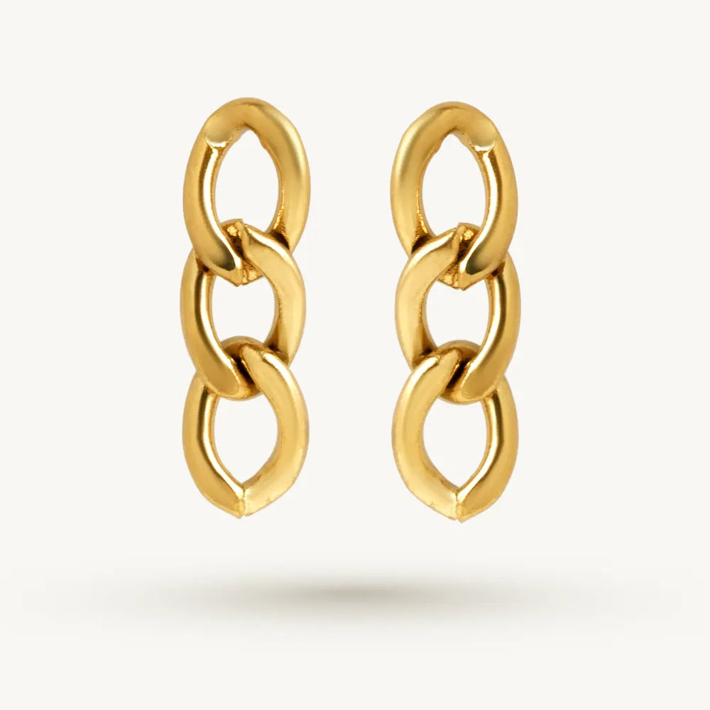 Golden Chain Link Drop Earring