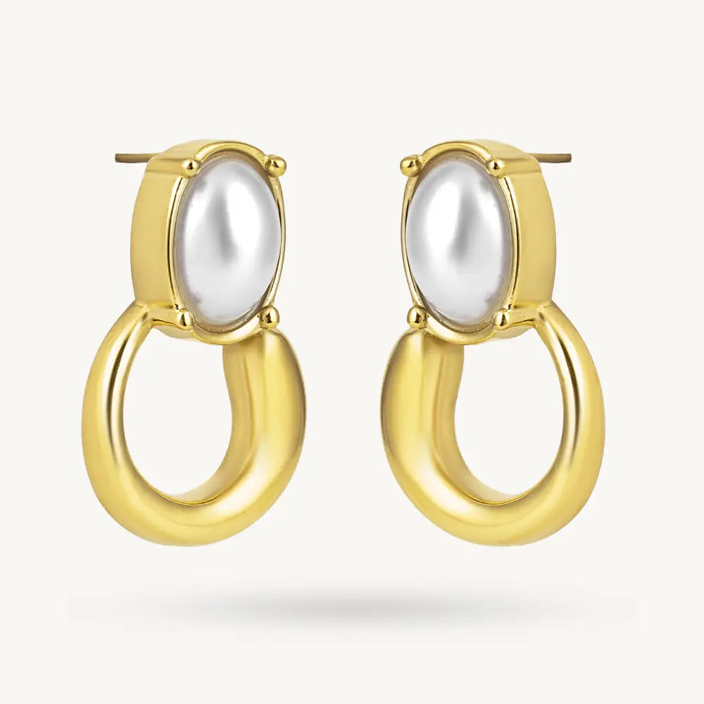 Exquisite Pearl Loop Drop Earring