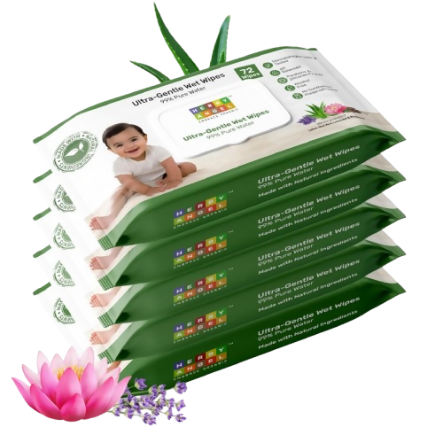 Herby Angel Ultra Gentle Baby Wipes with 99% Pure Water