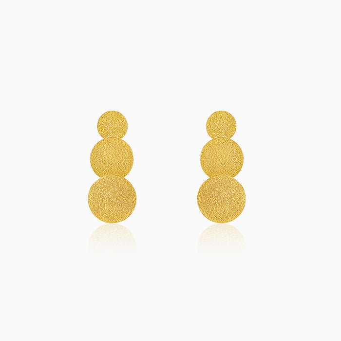 Golden Trinity Orbit Dangler Earrings