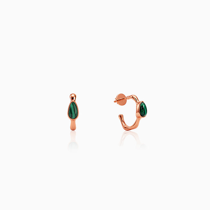 Rose Gold Elara Teardrop Hoop Earrings