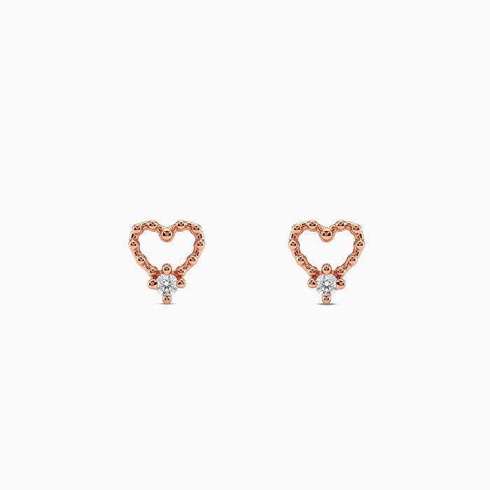 Rose Gold Bright Love Studs