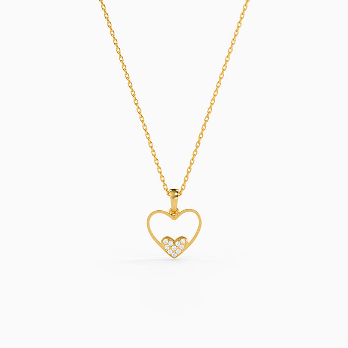 Golden Velvet Romance Pendant with Link Chain