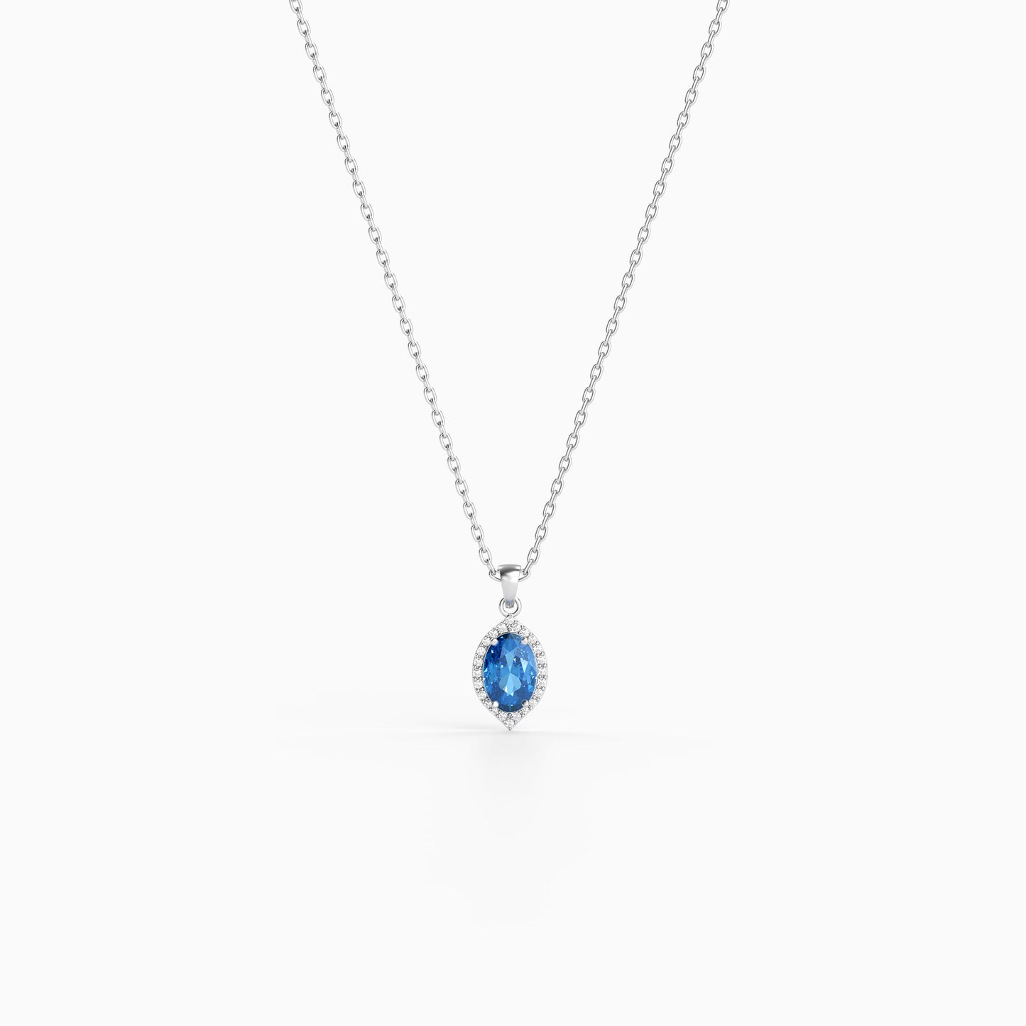 Silver Cressida Pendant with Link Chain