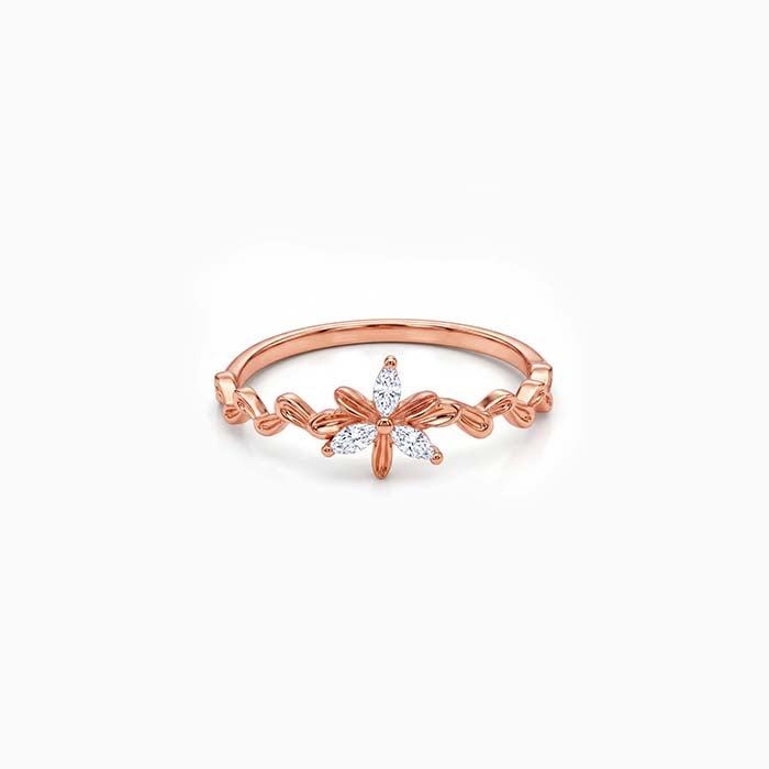 Rose Gold Pretty Daisy Ring (Size 12)