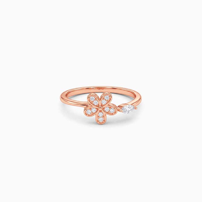 Rose Gold Petal Accent Ring (Size 12)