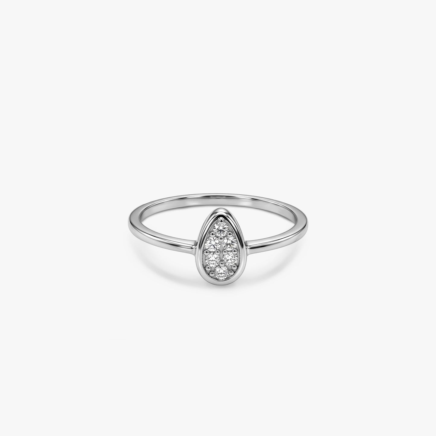 Silver Freya Teardrop Ring (Size 12)