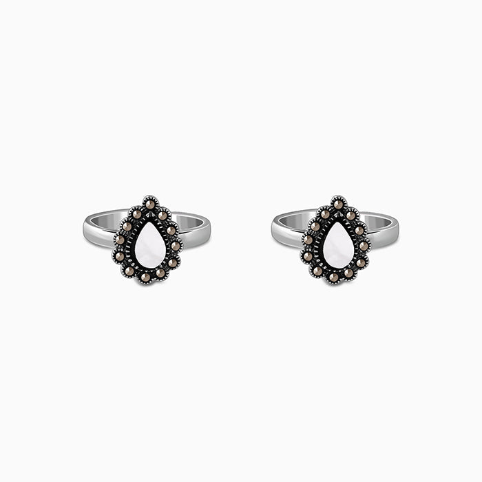 Oxidised Silver Darshana Toe Rings